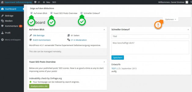 BILD: Optionen Dashboard