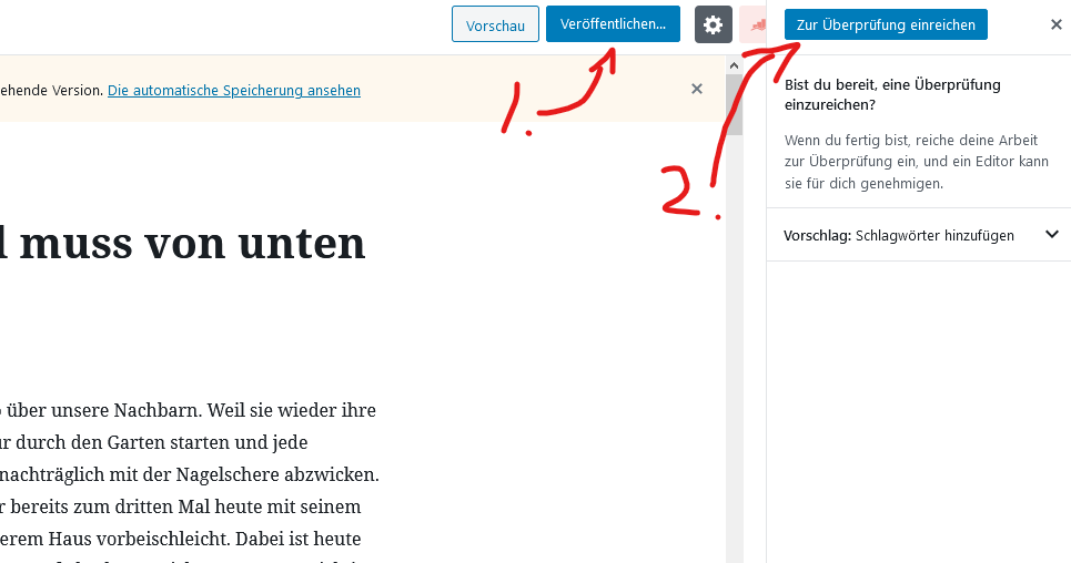 BILD: Einreichen des Artikels durch Autorinnen