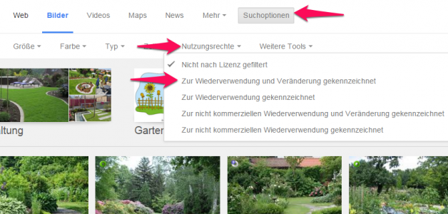BILD: Einstellungen Google Bildersuche