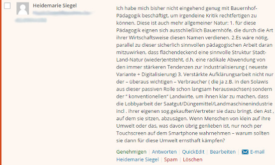 BILD: Links beim mouseover im Kommentarbereich des Backends