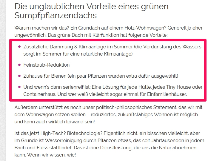 BILD: Aufzählungsliste auf NANU